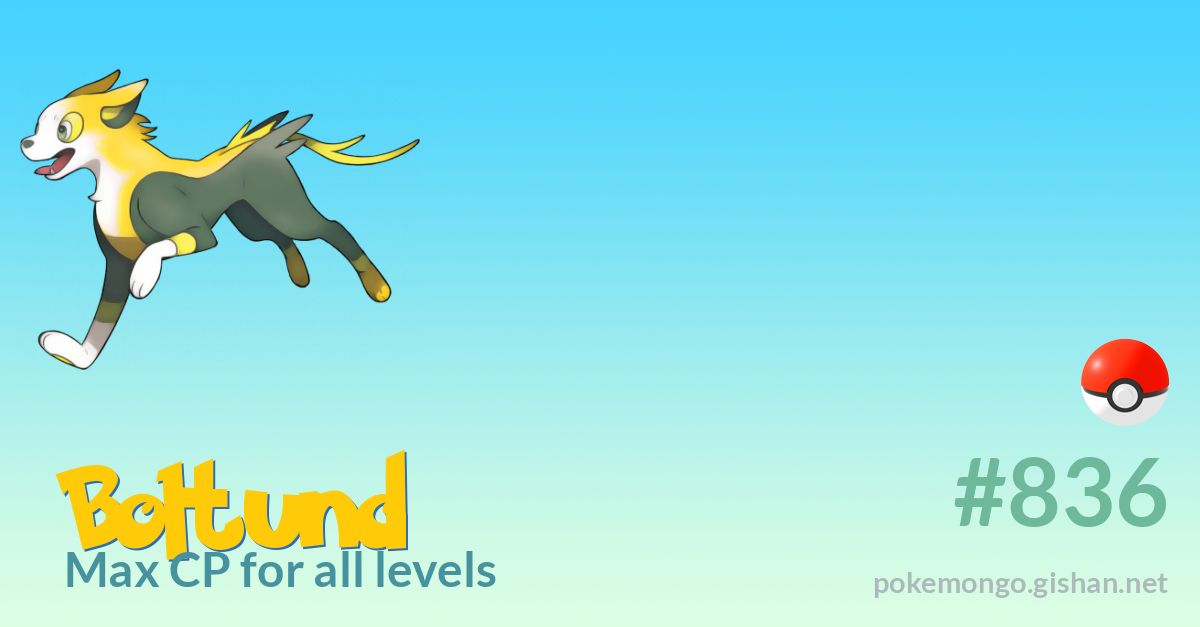 Boltund max CP for all levels - Pokemon Go