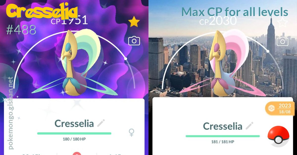 Pokemon Go  Cresselia - Stats, Best Moveset & Max CP - GameWith