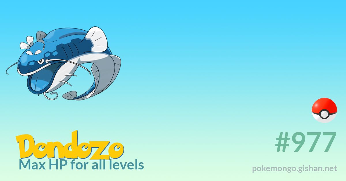 Dondozo max HP for all levels - Pokemon Go