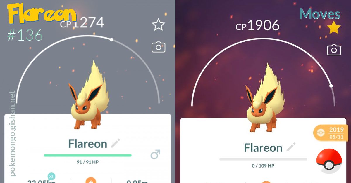 Flareon moves - Pokemon Go