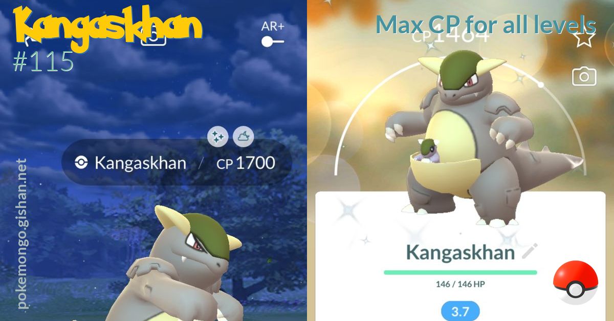 Kangaskhan max CP for all levels - Pokemon Go