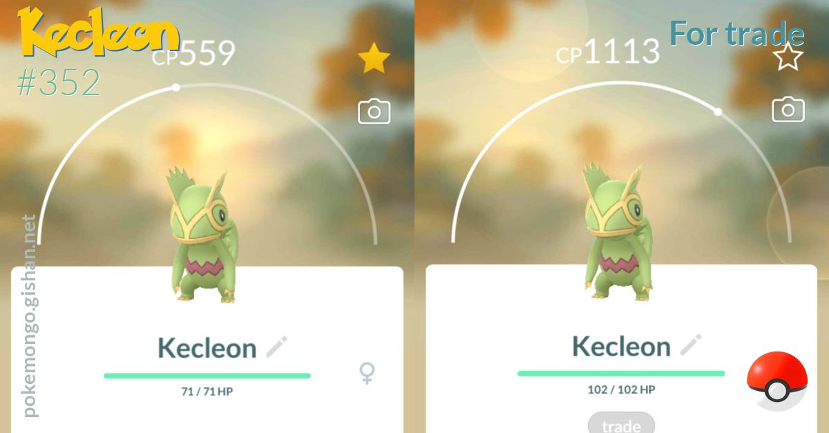 Kecleon Pokemon Trade GO Pokémon Same Day Not Shiny Trading Gen3 Hoenn