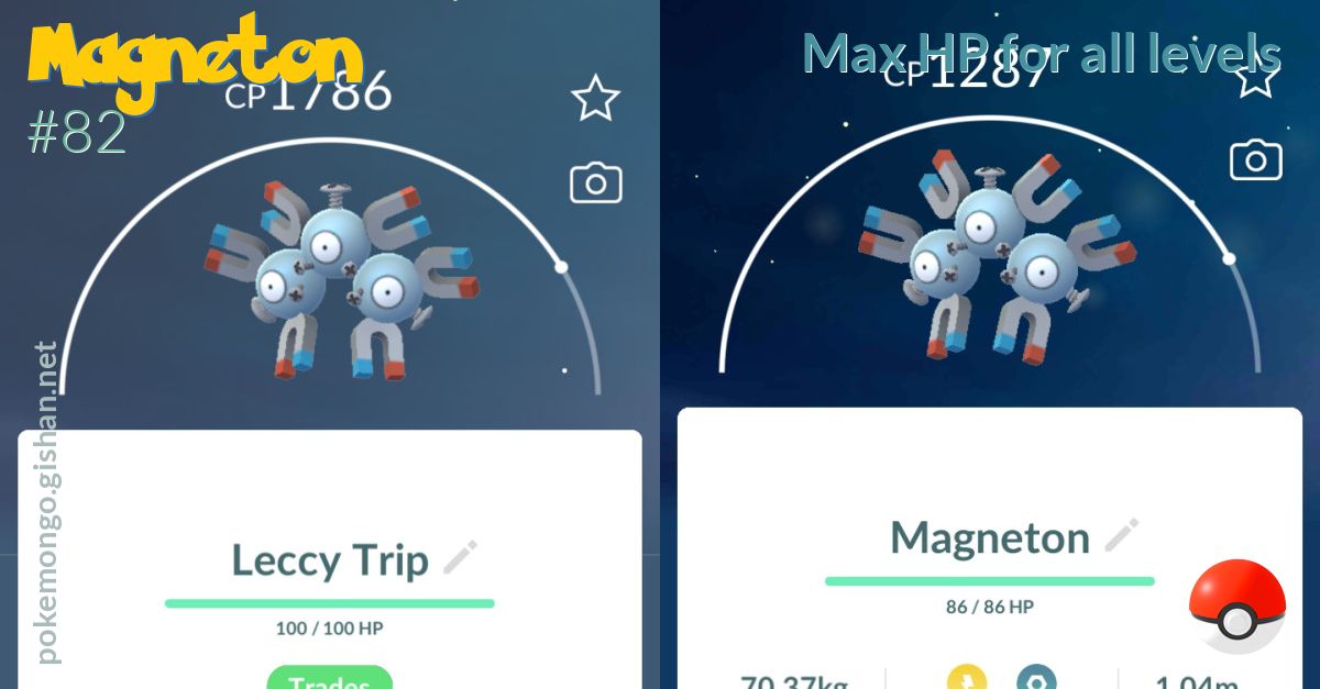 Magneton max HP for all levels - Pokemon Go