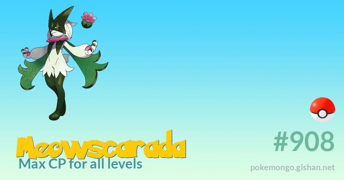 Meowscarada max CP for all levels - Pokemon Go