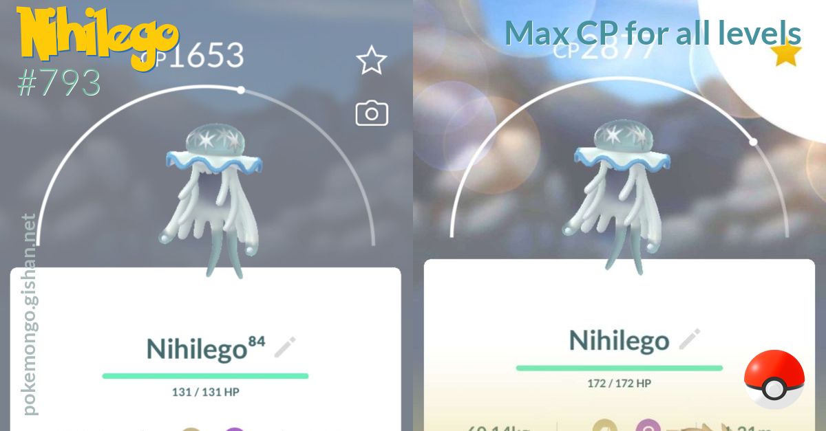 Nihilego max CP for all levels Pokemon Go