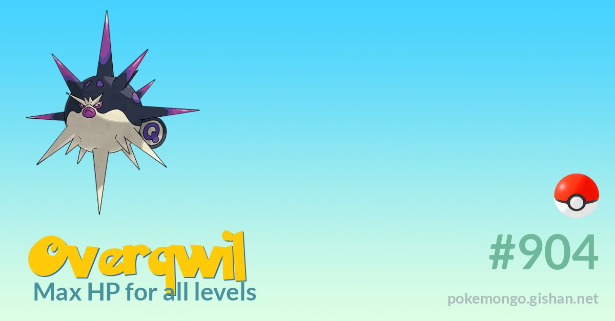 Overqwil max HP for all levels - Pokemon Go