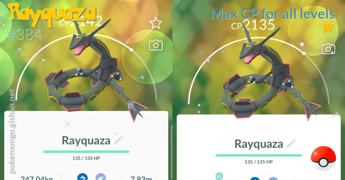 Rayquaza Max Cp For All Levels Pokemon Go