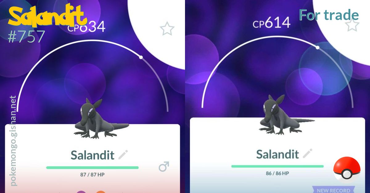 Pokémon GO Salandit (Male or Female) - Trade 20.000 stardust (Read  Describe) - PoGoFighter