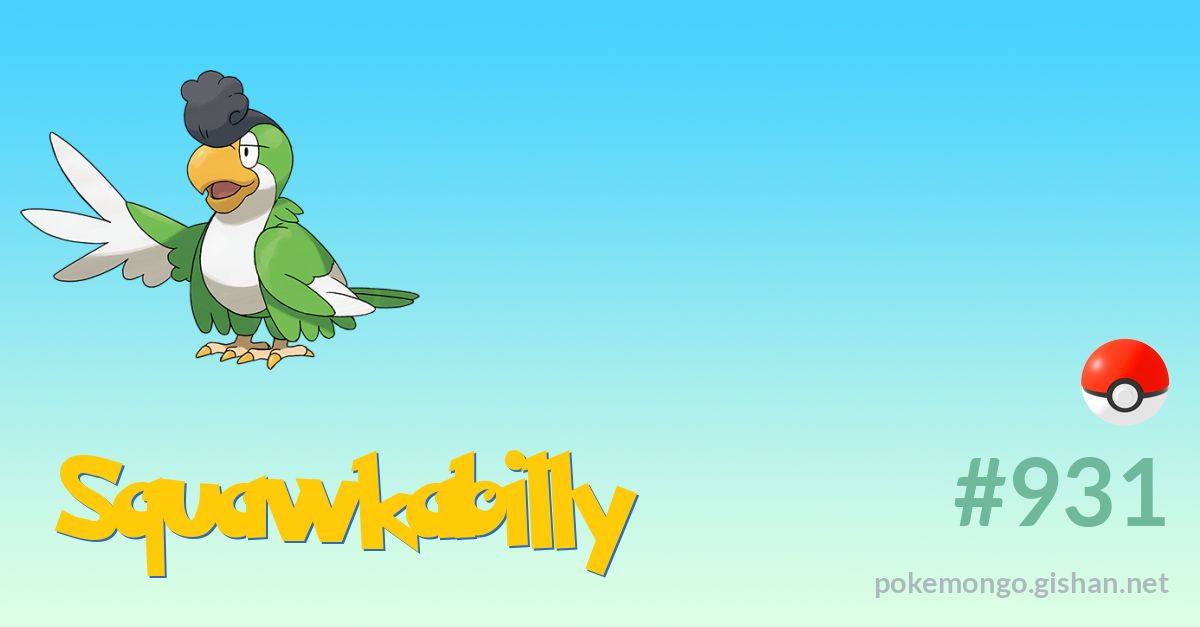 Squawkabilly (White Plumage) (Pokémon GO): Stats, Moves, Counters, Evolution