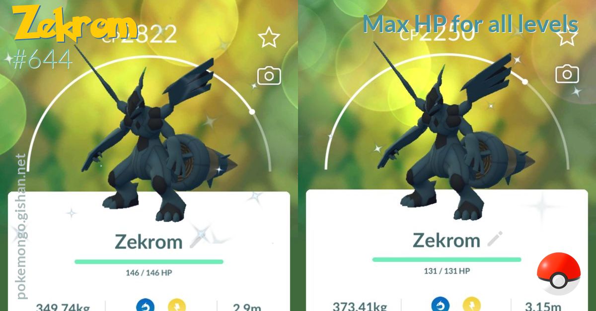 Pokémon Go Shiny Zekrom, Zekrom MaxCp Level 40 Unlock 3 Moveset Top PvP Tra  De